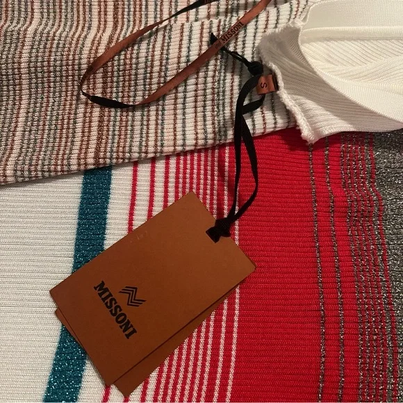 Missoni Maxi Dress Cover Up Striped Knitted One Shoulder Bodycon Slit S - Picture 13 of 15